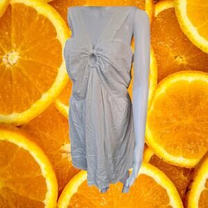 NWT Rusttydustty Women's‎ White Viscose V-Neck Sleeveless Eyelet Dress Size XL